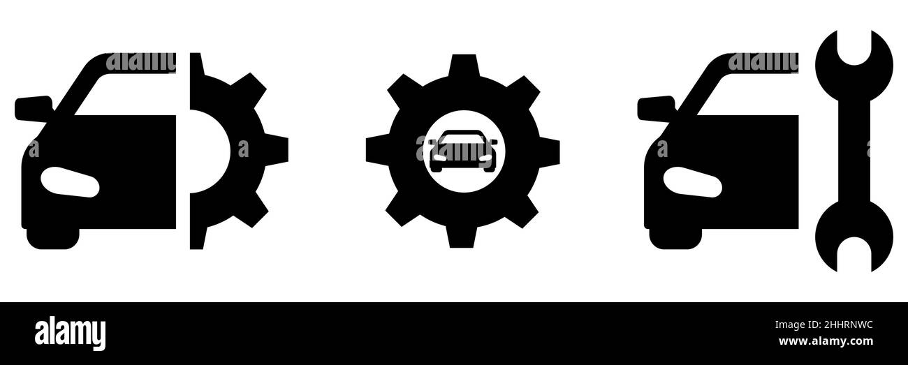 Icône de service de voiture définie.Symbole pour la conception, le logo, l'application, l'interface utilisateur de votre site Web.Illustration vectorielle, EPS10 Illustration de Vecteur