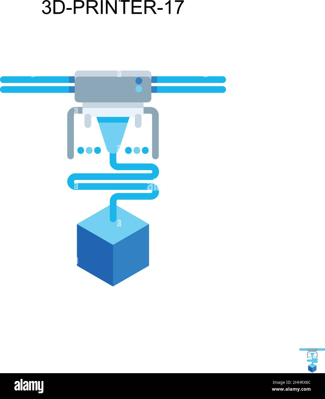 3D-printer-17 icône vectorielle simple. Couleur parfaite pictogramme moderne sur contour modifiable.3d-printer-17 icônes pour votre projet d'entreprise Illustration de Vecteur