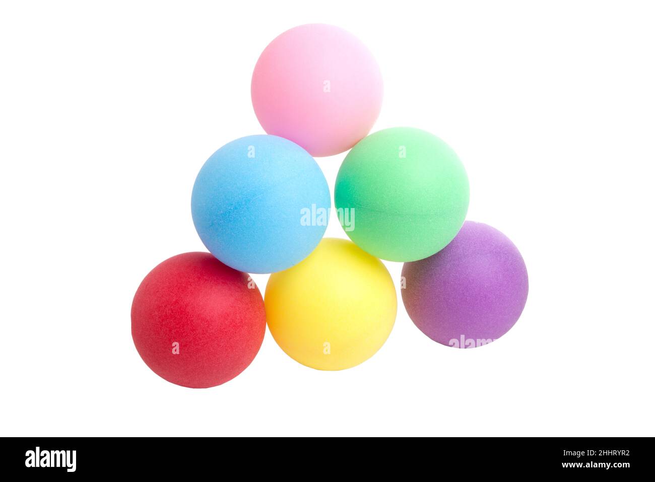 boule en plastique colorée isolée sur le blanc Banque D'Images