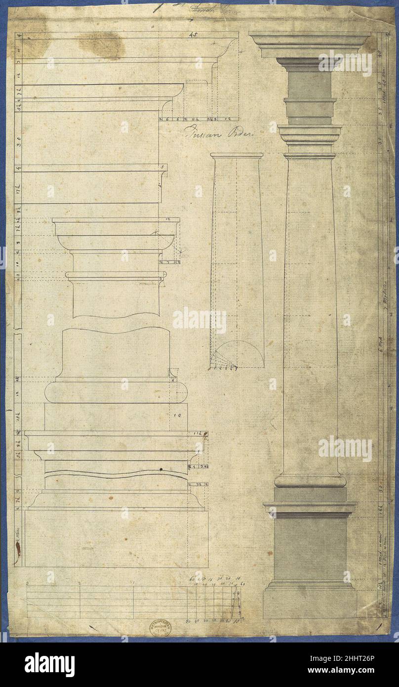 Chippendale dessins, vol. I 1753–70 Thomas Chippendale British Volume un des deux albums de dessins.Contient 95 dessins, dont la plupart ont été réalisés en tant que dessins préparatoires pour publication dans le gentleman et directeur du Cabinet Maker de Thomas Chippendale, publié pour la première fois à Londres en 1754.Une deuxième édition (inchangée) a été publiée en 1755 pour répondre à la demande du livre.La troisième édition a été publiée en 1762 avec des dessins supplémentaires ainsi que quelques révisions de plaques dans la première édition.Les albums de dessins du Musée contiennent des dessins pour les deux éditions.27 dessins dans les albums le font Banque D'Images