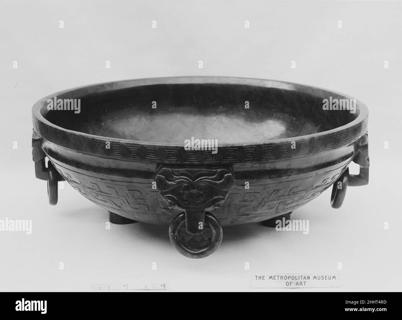 Bol de Chine.Bol.Chine.Jade.Dynastie Qing (1644–1911), période Qianlong (1736–95).Jade Banque D'Images