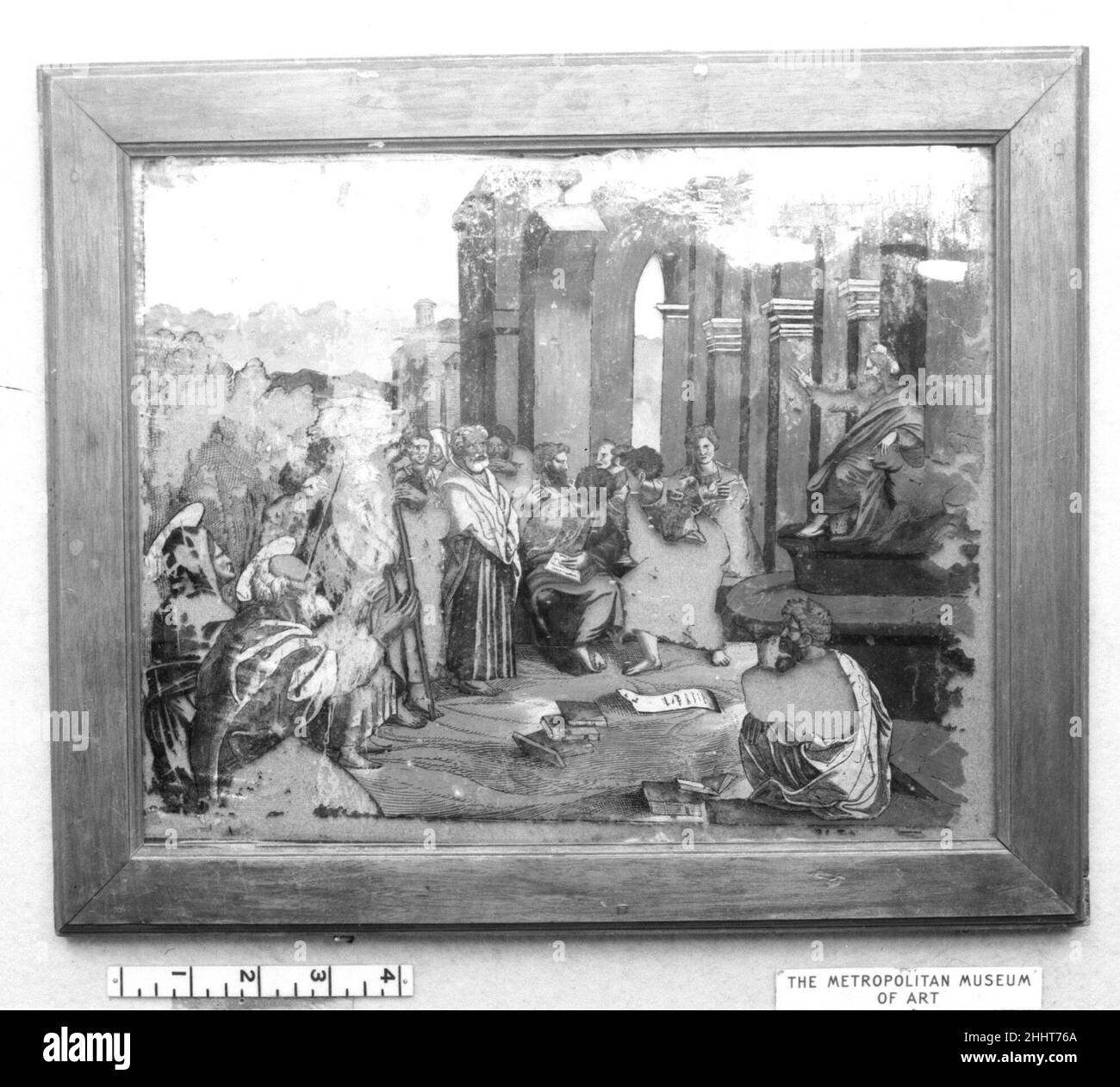 Saint Paul prêchant aux Philippiens 16th–17th siècle autrichien, Tyrol du Sud.Saint Paul prêchant aux Philippiens.Autrichienne, Tyrol du Sud.16th–17th siècle.Verre.Peint en verre Banque D'Images