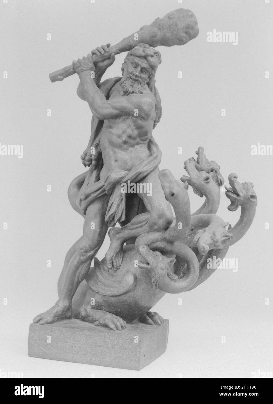 Hercules qui laque l'Hydra 17th siècle italien.Hercules qui laque l'Hydra.Italien.17th siècle.Bois.Sculpture Banque D'Images