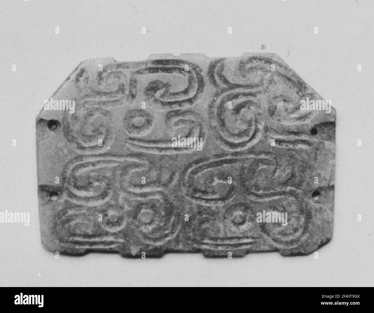 Plaque avec décoration porcelaine.Plaque avec décoration.Chine.Jade (néphrite).Dynastie Zhou de l'est (770–256 av. J.-C.).Jade Banque D'Images