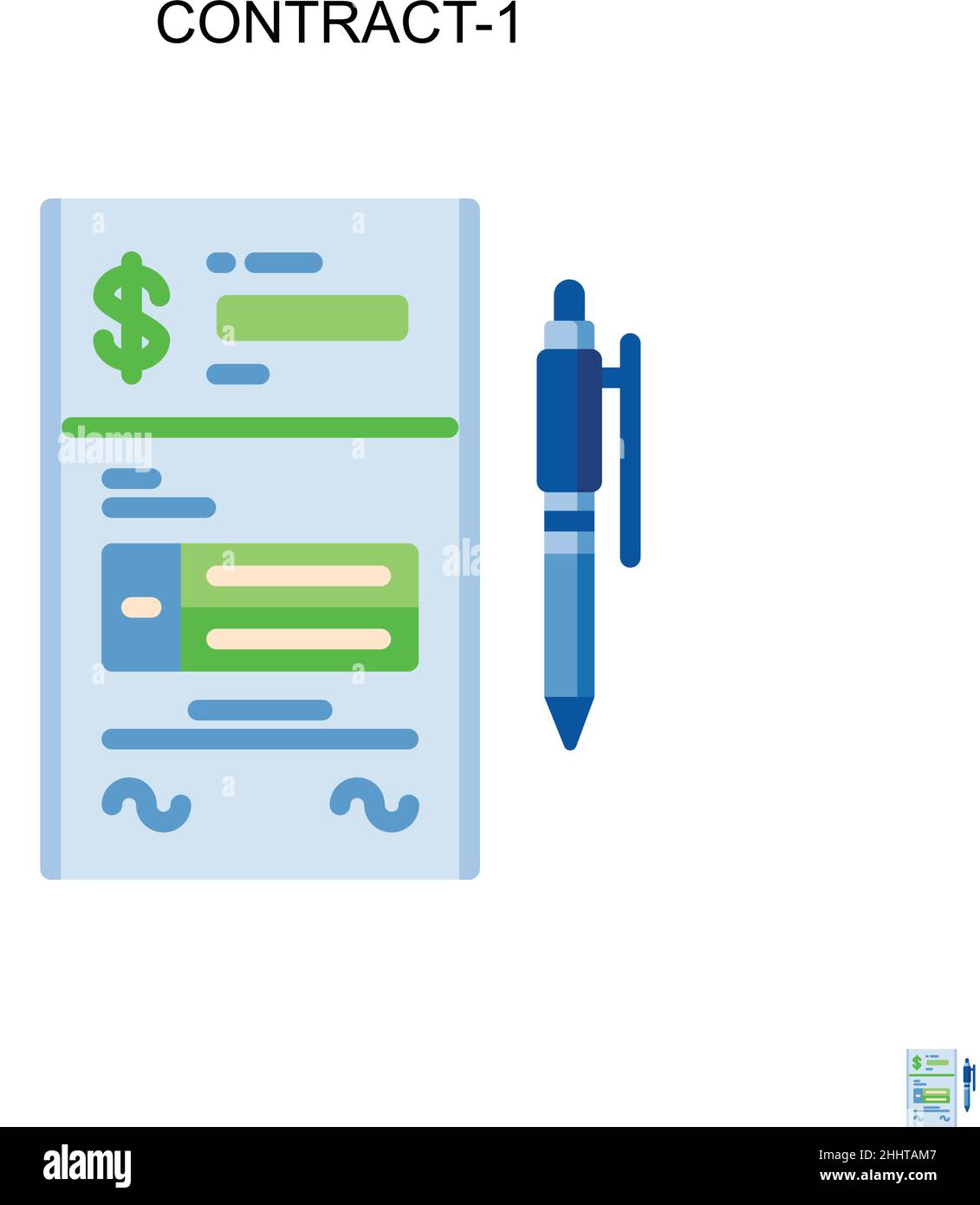 Contract-1 icône vectorielle simple. Couleur parfaite pictogramme moderne sur contour modifiable.Contrat-1 icônes pour votre projet d'entreprise Illustration de Vecteur