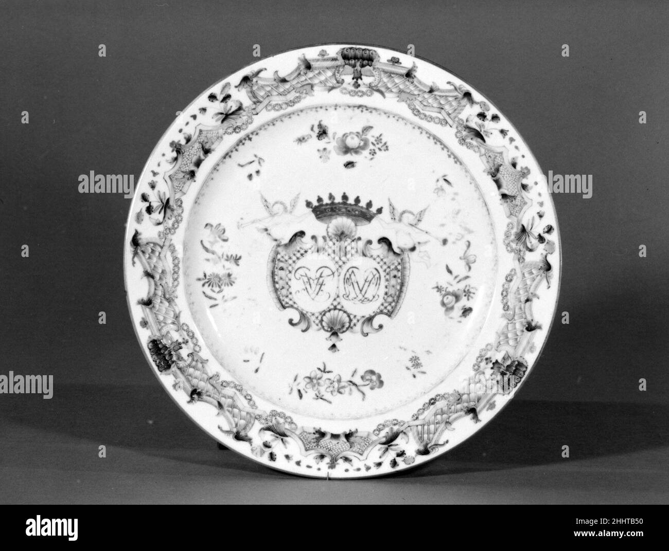 Plateau (un de deux) env.1760 Chinois, pour le marché danois.Plateau (un de deux).Chinois, pour le marché danois. Env.1760. Porcelaine à pâte dure.Céramique-porcelaine-exportation Banque D'Images