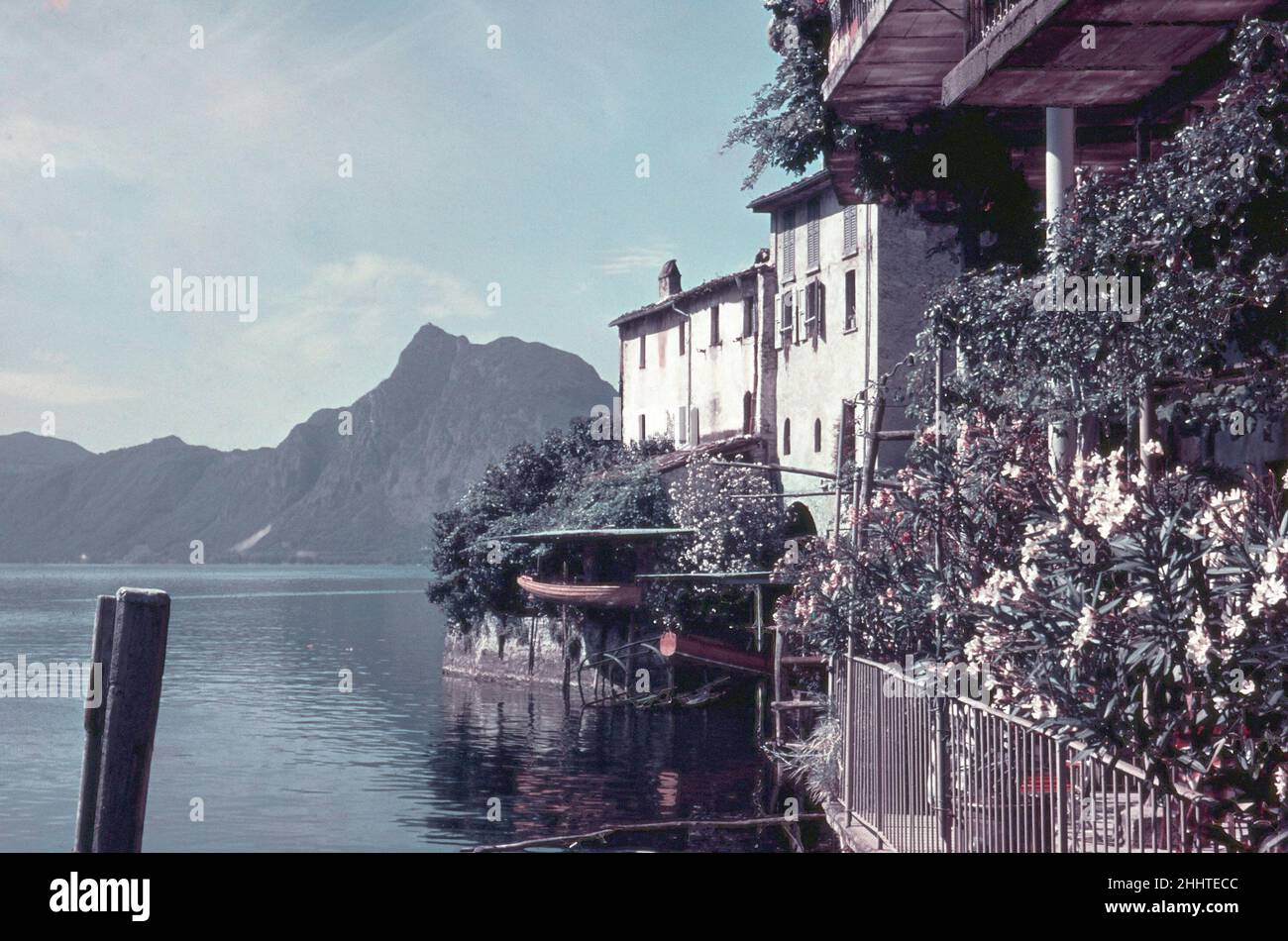 Gandria Village, Lac de Lugano, Suisse juillet 1938 Banque D'Images
