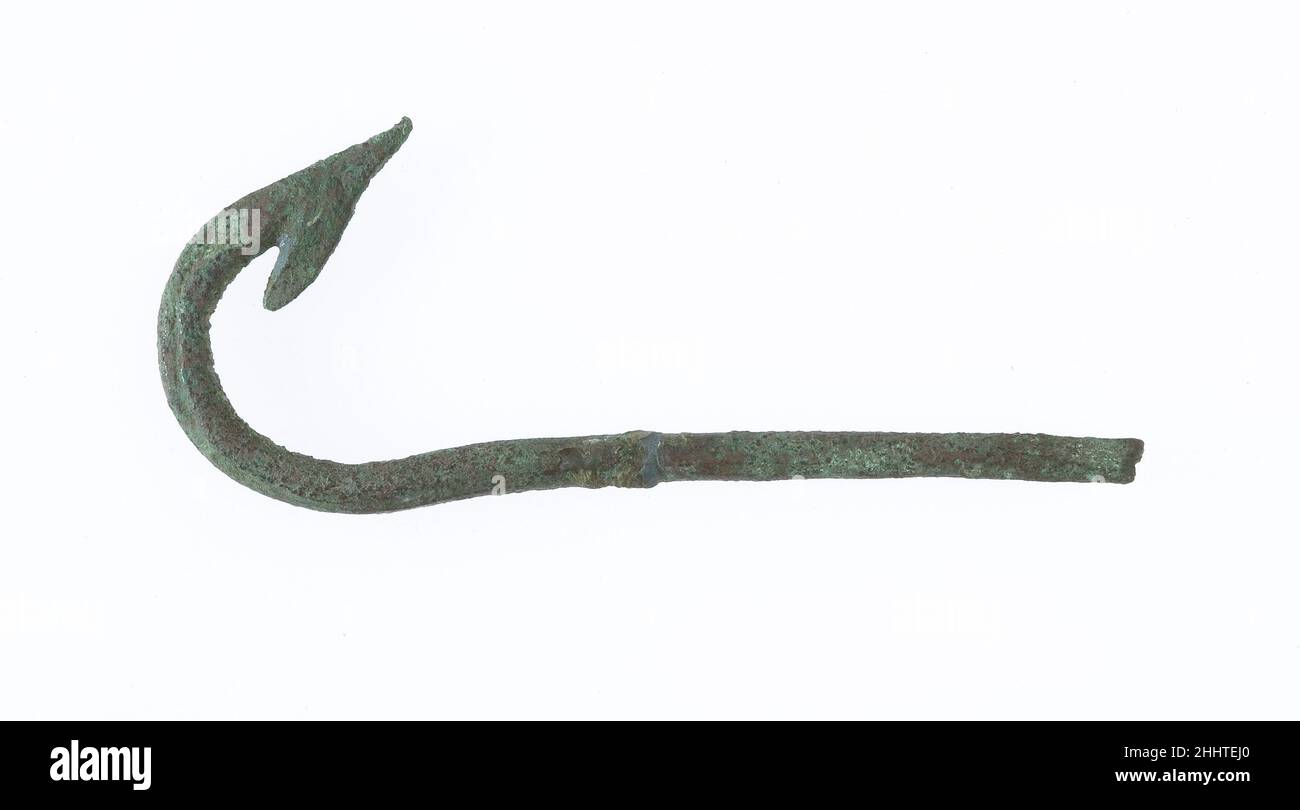 Crochet à poisson ca.1295–1070 C.-B. Nouveau Royaume, Ramesside.Crochet à poisson ca.1295–1070 C.-B.Bronze.Nouveau Royaume, Ramesside.De l'Egypte, région Memphite, Lisht Nord, cimetière, fouilles de MMA,1913–14.Dynastie 19–20 Banque D'Images