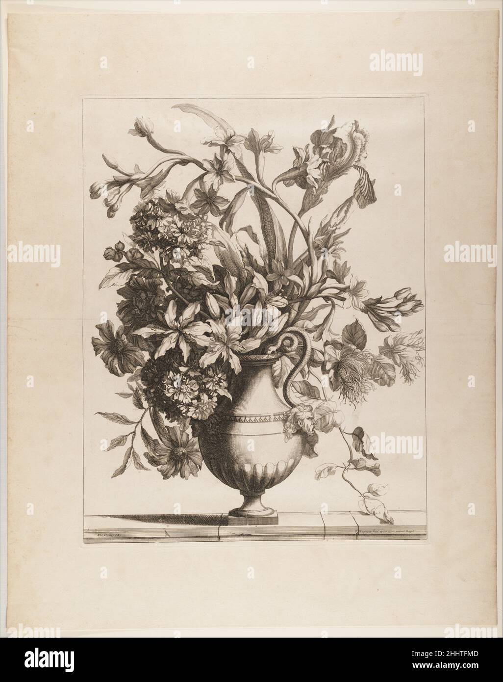 Fleurs dans un vase 17th siècle Jean-Baptiste Monnoyer français.Fleurs dans un vase 360083 Banque D'Images