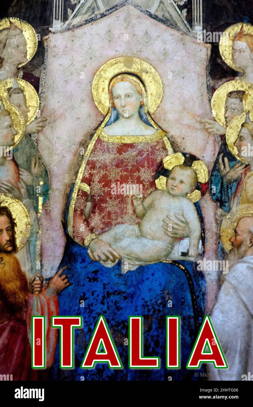 Affiche de Madonna et des saints, Florence, Italie Banque D'Images