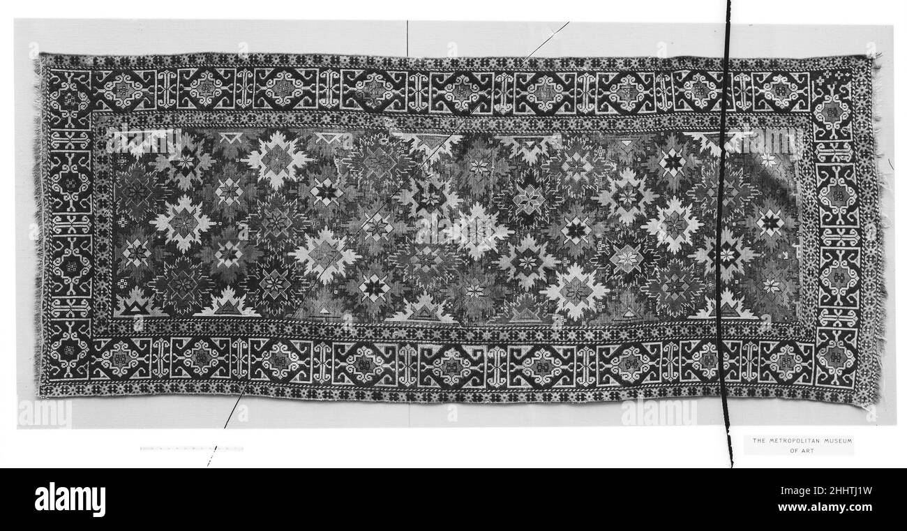 Moquette 19th siècle.Moquette.19th siècle.Laine (gauchissement, trame et pieu); pieu noué symétriquement.Attribué à l'Azerbaïdjan, Shirvan.Textiles-tapis Banque D'Images