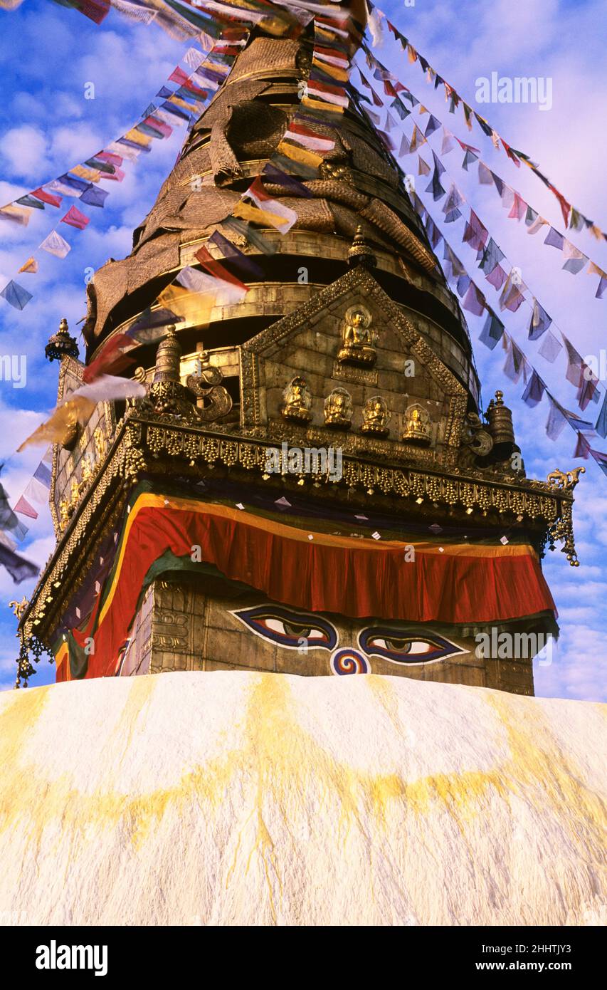 Temple bouddhiste de Swayambhunath (Stupa), Népal Banque D'Images