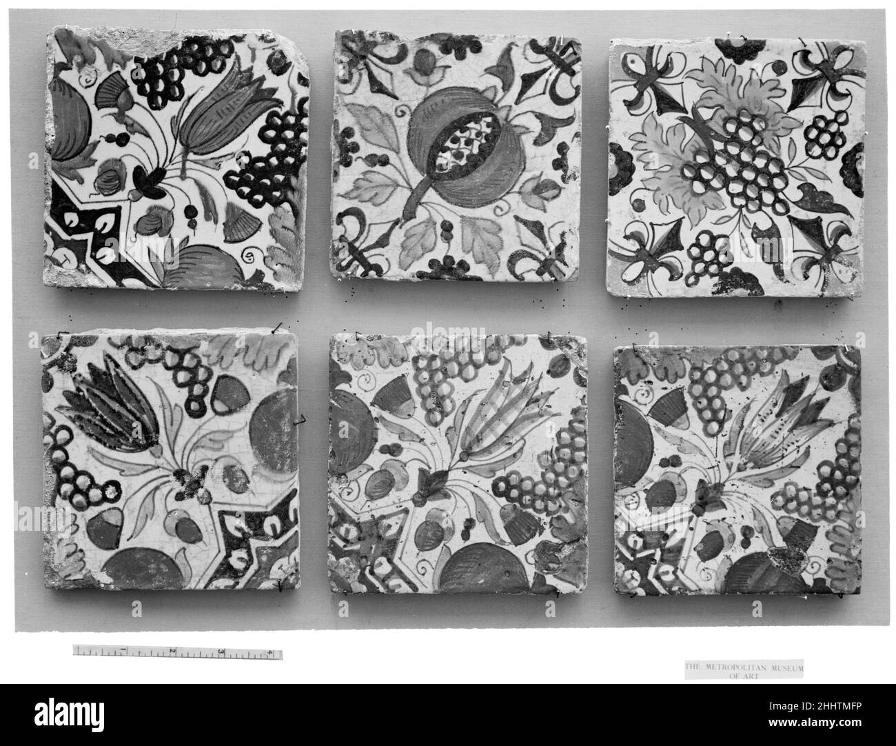 Carrelage du premier quart du 17th siècle néerlandais.Mosaïque.Néerlandais. Premier quart de 17th siècle.Faïence émaillée.Céramique-Poterie Banque D'Images