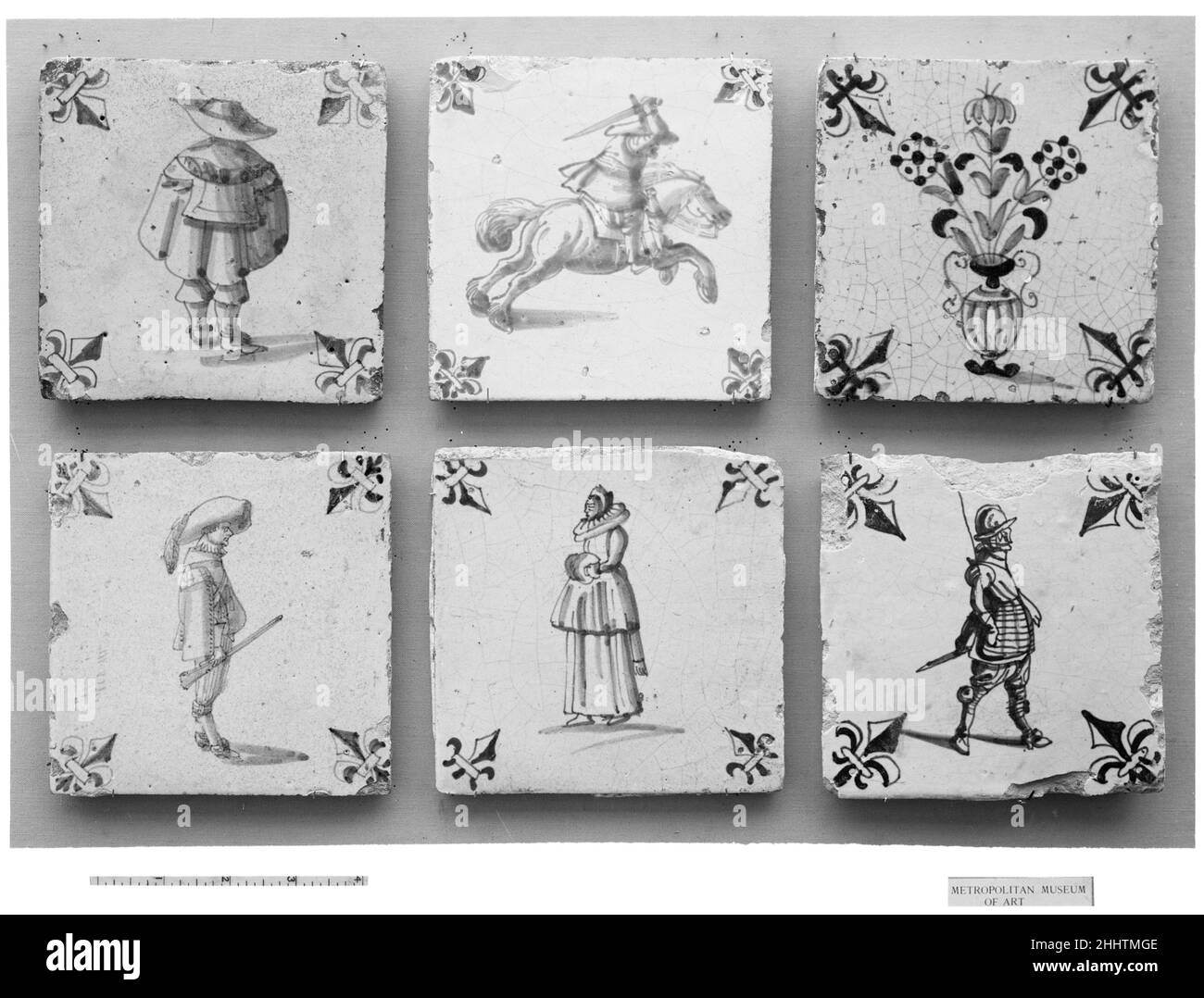 Mosaïque 1640–60 Néerlandais.Mosaïque.Néerlandais.1640–60.Faïence émaillée.Céramique-Poterie Banque D'Images