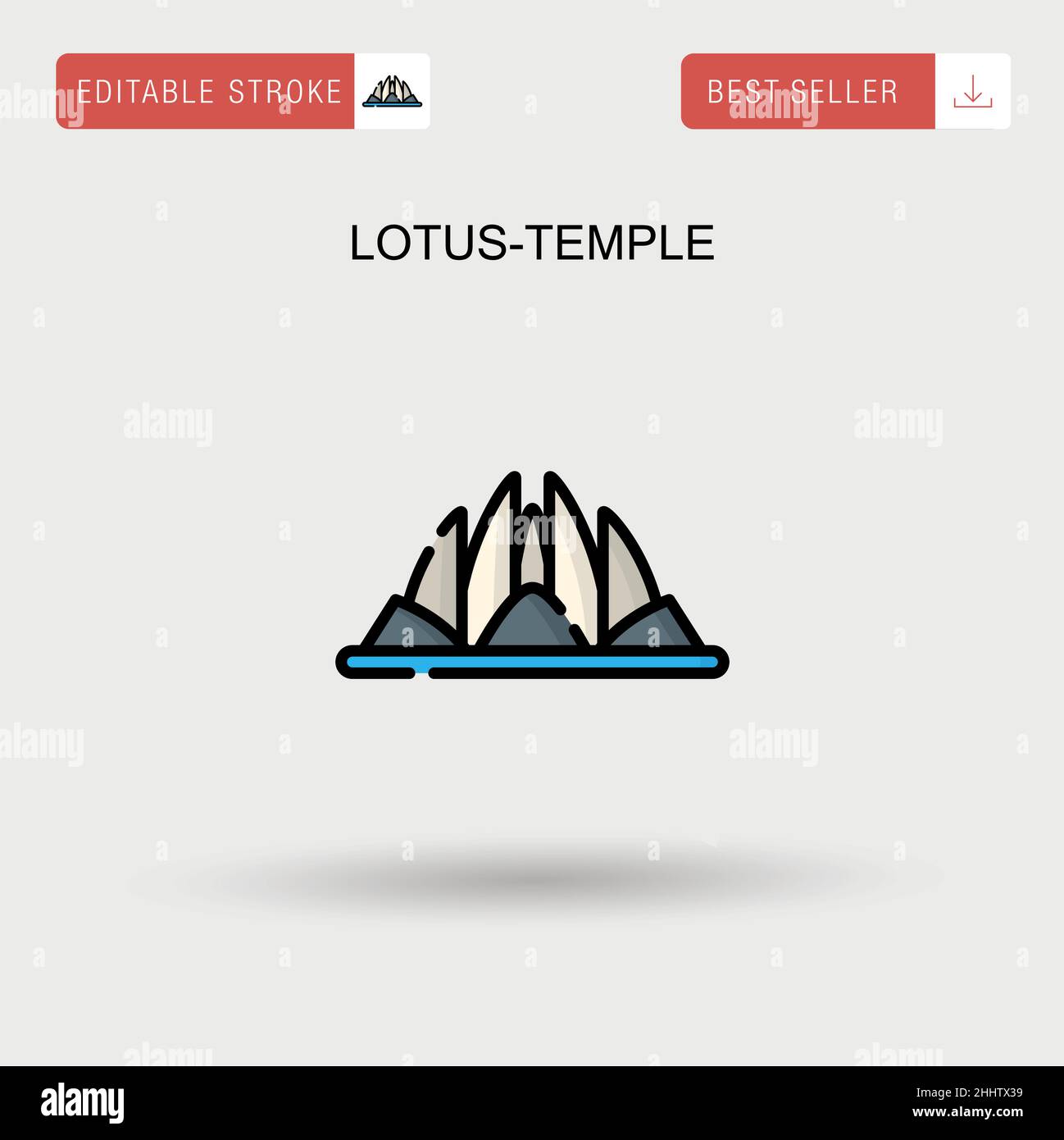 Icône de vecteur simple Lotus-temple. Illustration de Vecteur