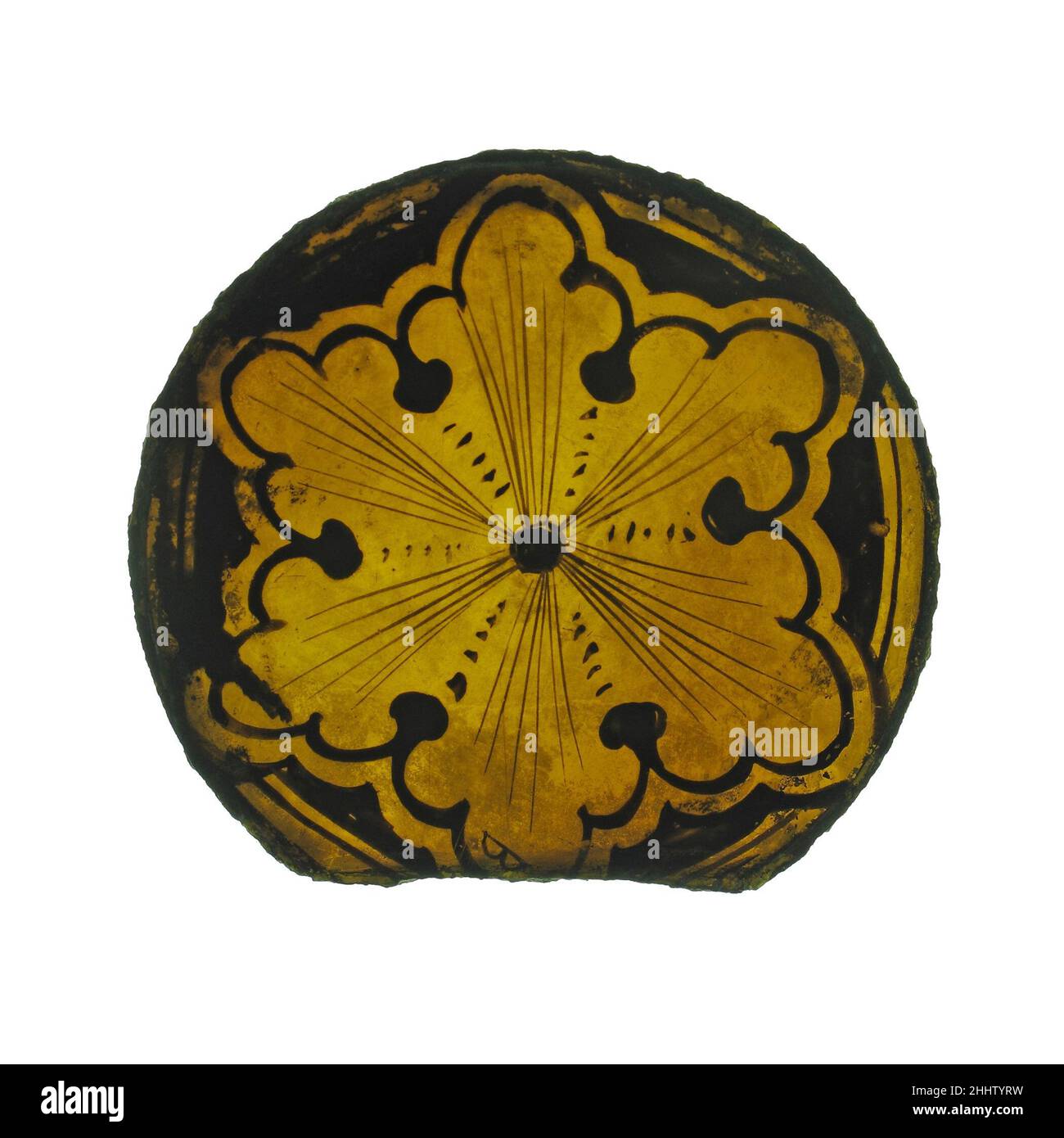 Panneau gris ca.1325 Français.Panneau de la grisaille.Français ca.1325. Verre en pot-métal et peinture vitreuse.Fabriqué à Rouen, Normandie, France.Vitraux Banque D'Images