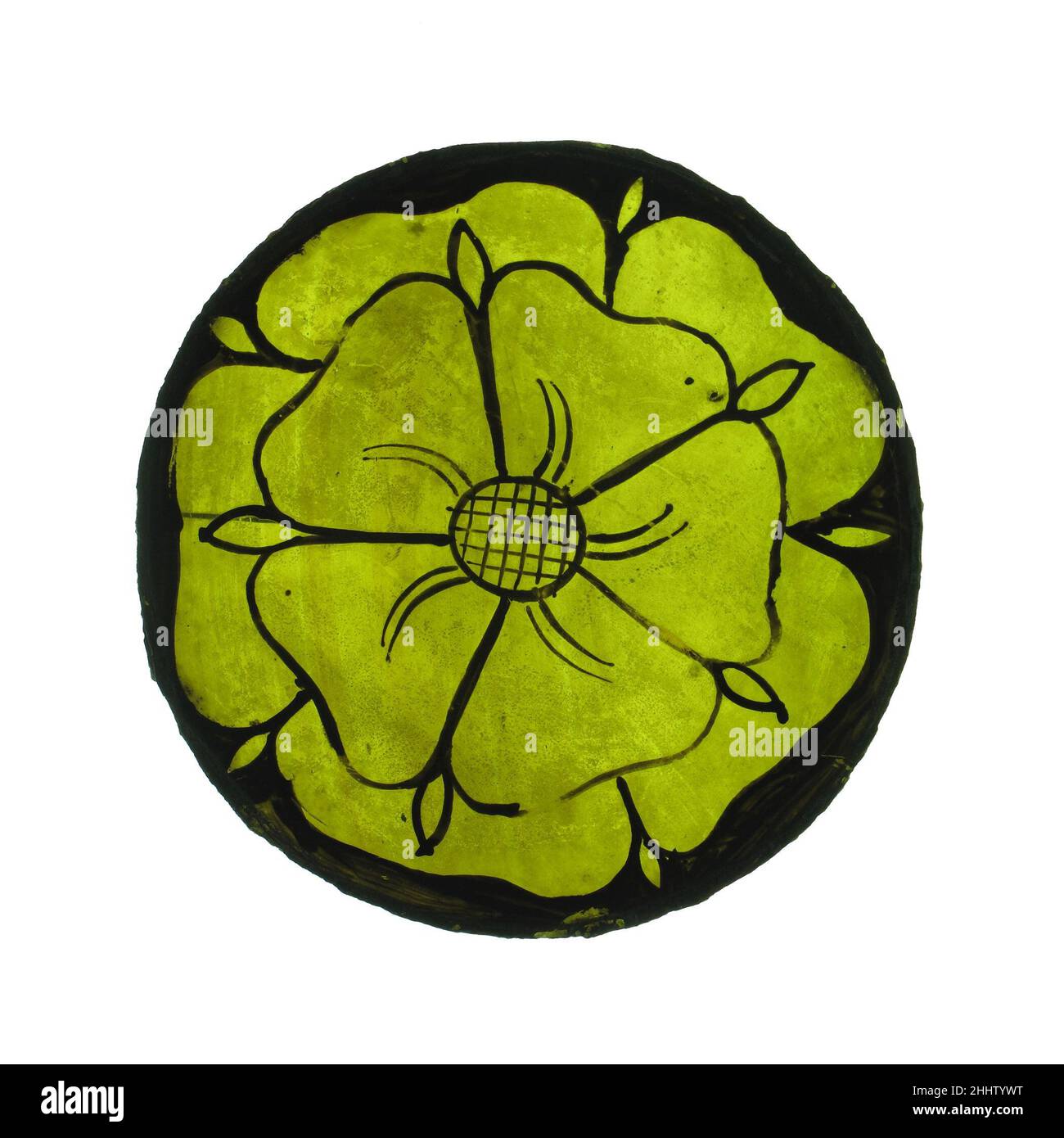 Panneau gris ca.1325 Français.Panneau de la grisaille.Français ca.1325. Verre en pot-métal et peinture vitreuse.Fabriqué à Rouen, Normandie, France.Vitraux Banque D'Images