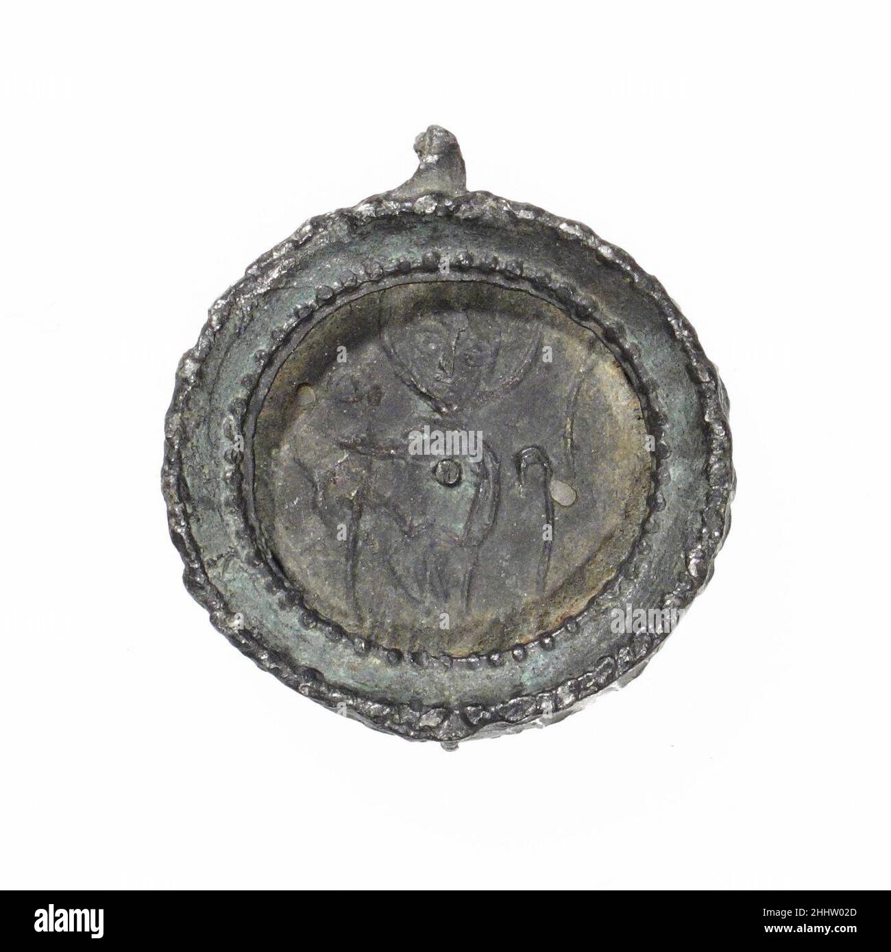 Badge de Pilgrim 14th–16th siècle français.Badge de Pilgrim.Français.14th–16th siècle.Plomb.Travail des métaux - plomb Banque D'Images