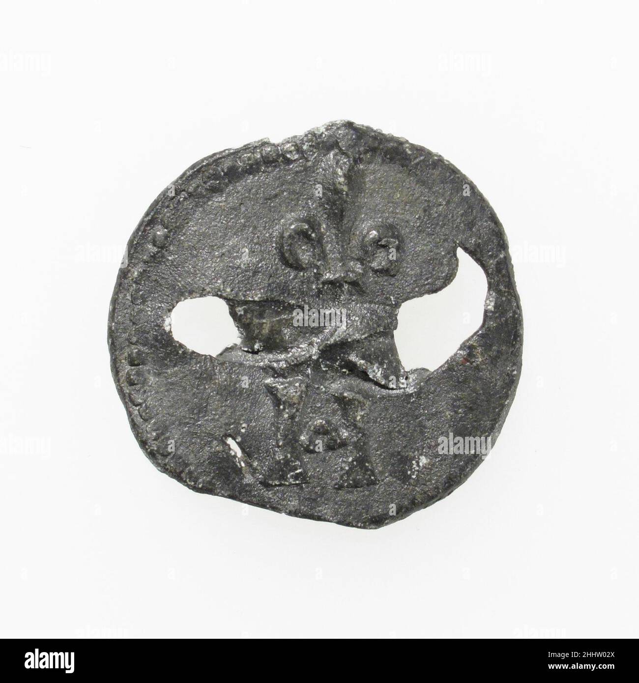 Badge de Pilgrim 14th–16th siècle français.Badge de Pilgrim.Français.14th–16th siècle.Plomb.Travail des métaux - plomb Banque D'Images