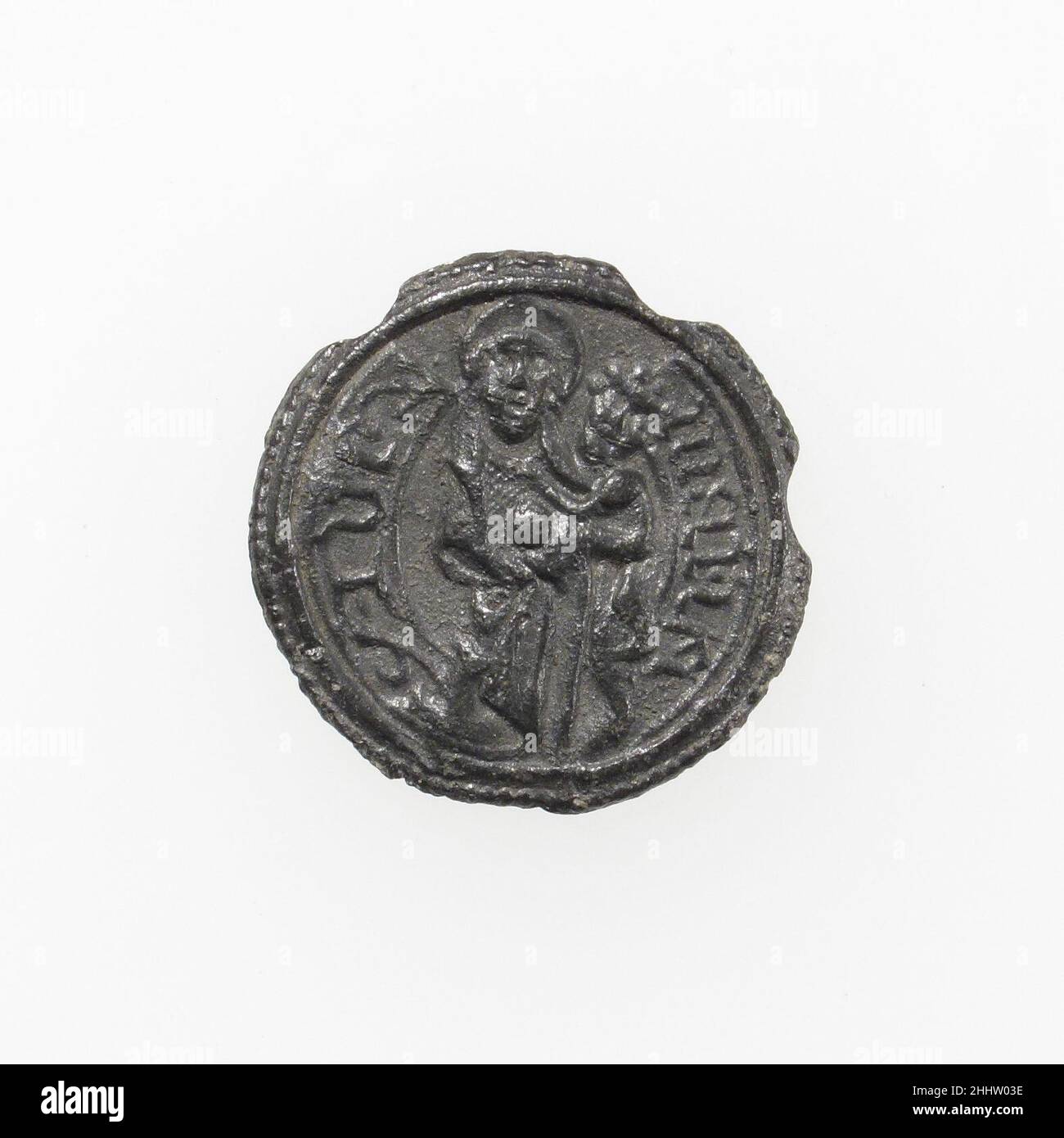 Badge de Pilgrim 14th–16th siècle français.Badge de Pilgrim.Français.14th–16th siècle.Plomb.Travail des métaux - plomb Banque D'Images