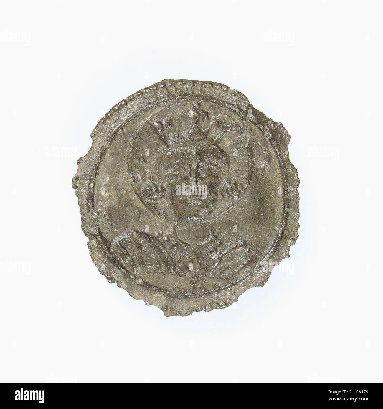 Badge de Pilgrim 14th–16th siècle français.Badge de Pilgrim.Français.14th–16th siècle.Plomb.Travail des métaux - plomb Banque D'Images