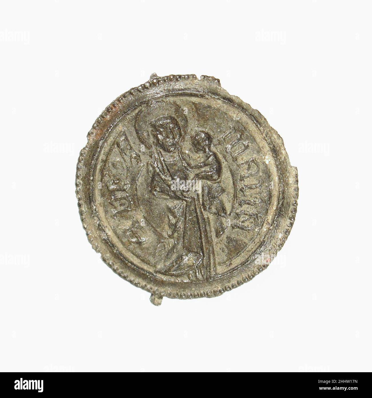 Badge de Pilgrim 14th–16th siècle français.Badge de Pilgrim.Français.14th–16th siècle.Plomb.Travail des métaux - plomb Banque D'Images