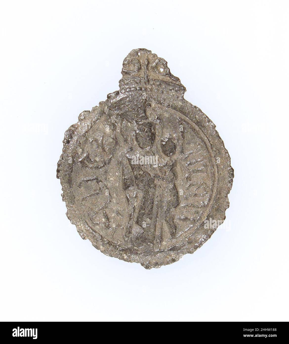 Badge de Pilgrim 14th–16th siècle français.Badge de Pilgrim.Français.14th–16th siècle.Plomb.Travail des métaux - plomb Banque D'Images