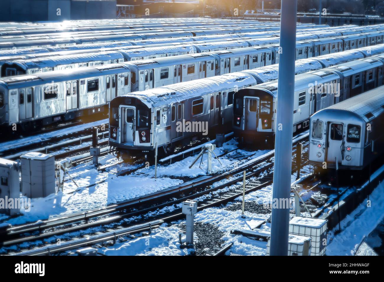 Train Yard - Queens - NYC Banque D'Images