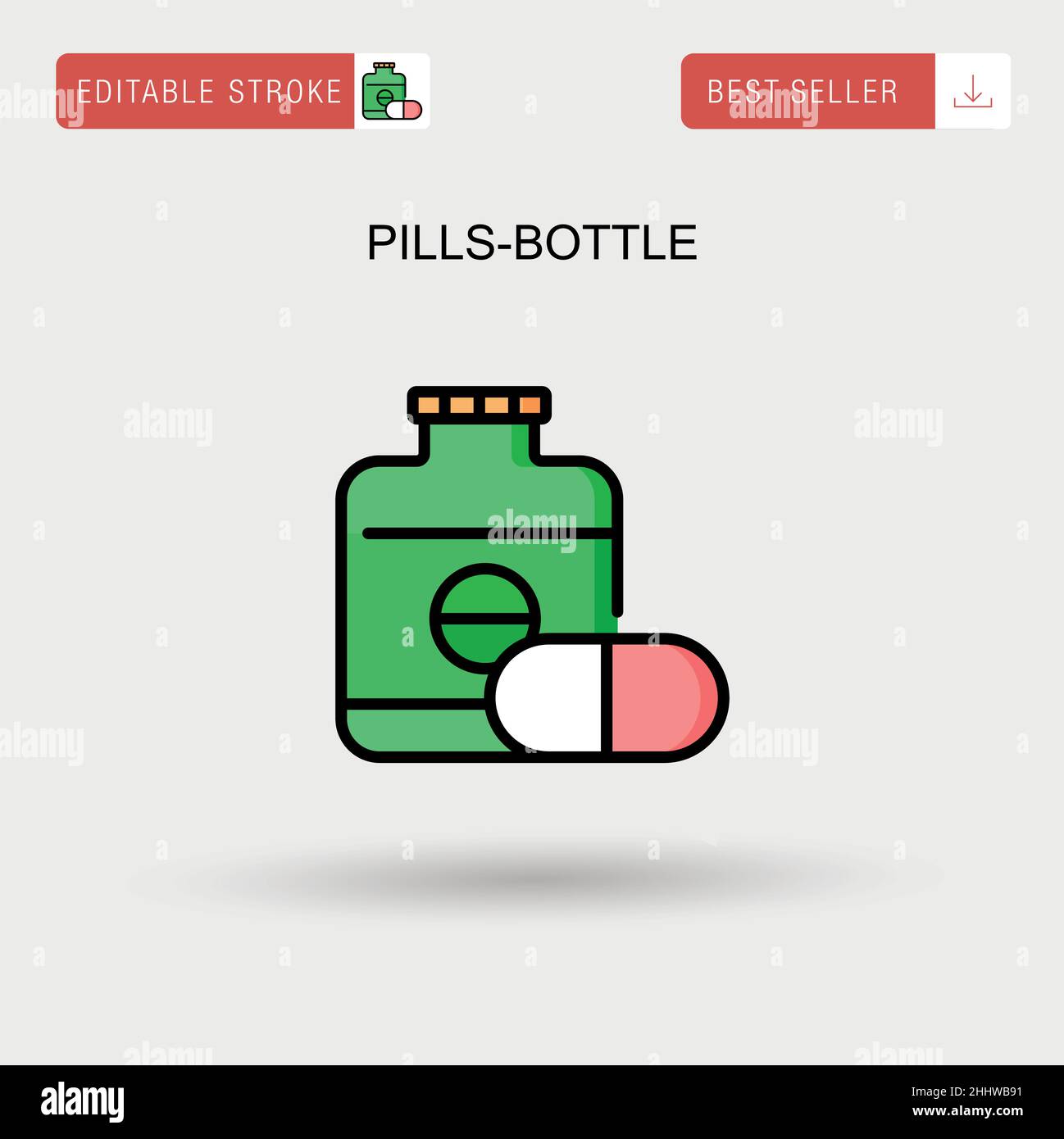 Icône de vecteur simple Pills-bottle. Illustration de Vecteur