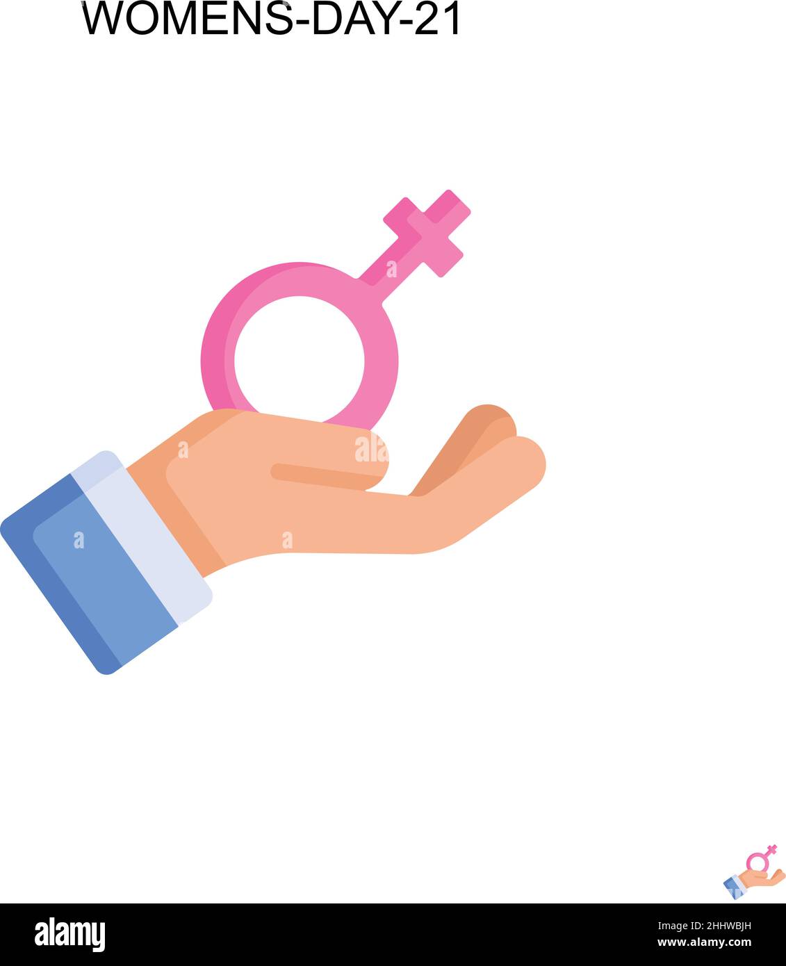 Femme-Day-21 icône vecteur simple.Modèle de conception de symbole d'illustration pour élément d'interface utilisateur Web mobile. Illustration de Vecteur