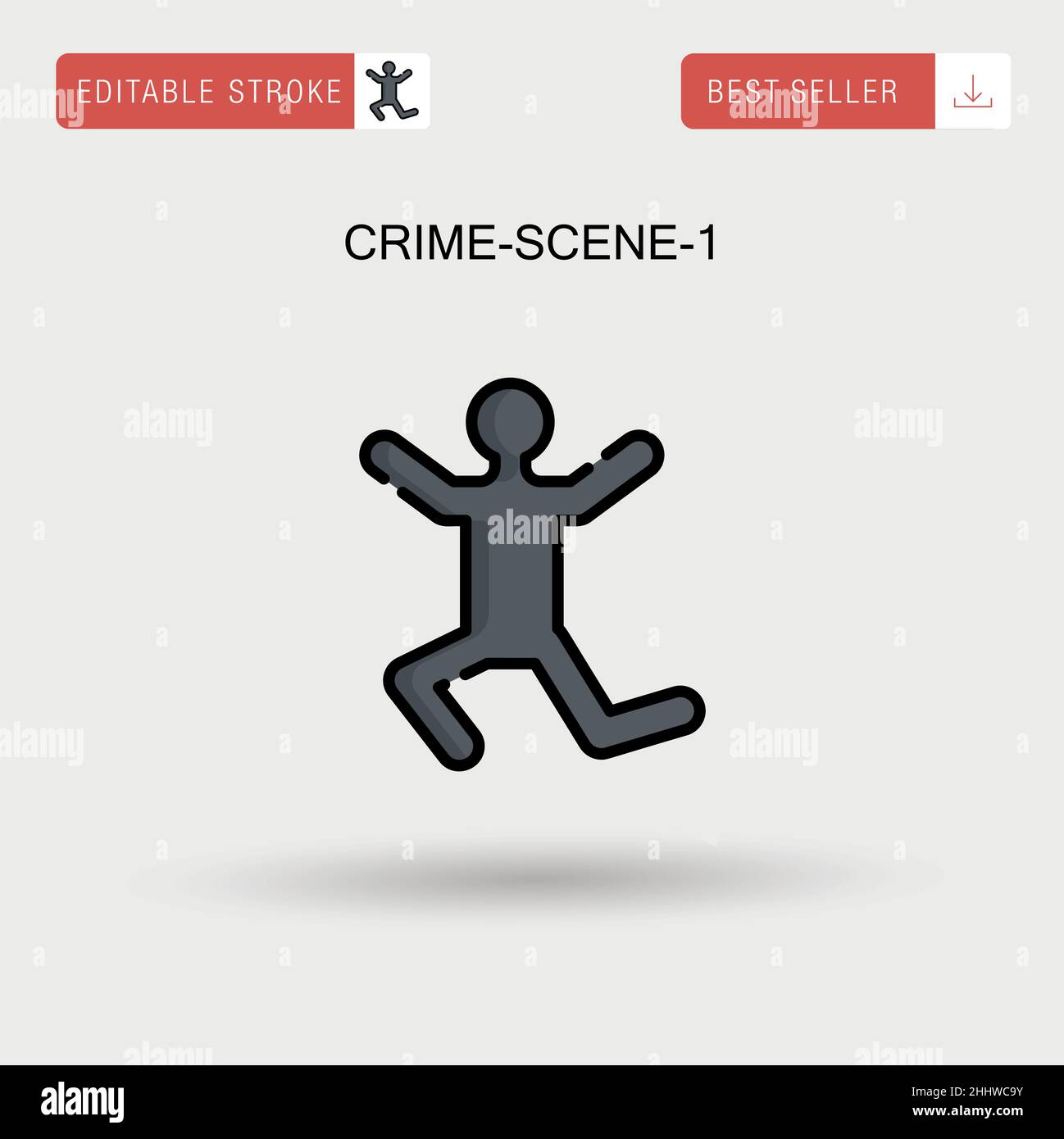 Crime-scène-1 icône de vecteur simple. Illustration de Vecteur