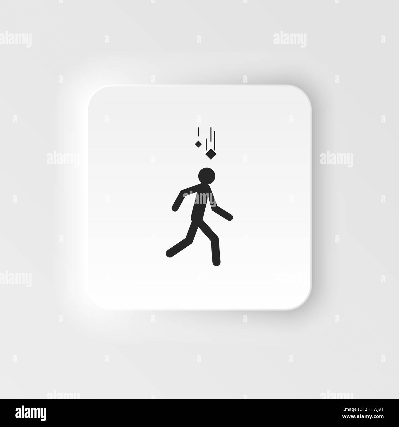 Panneau d’avertissement de chute d’objets, symbole, vecteur