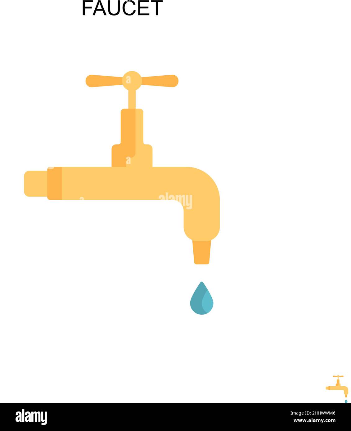 Icône de vecteur simple de robinet.Modèle de conception de symbole d'illustration pour élément d'interface utilisateur Web mobile. Illustration de Vecteur