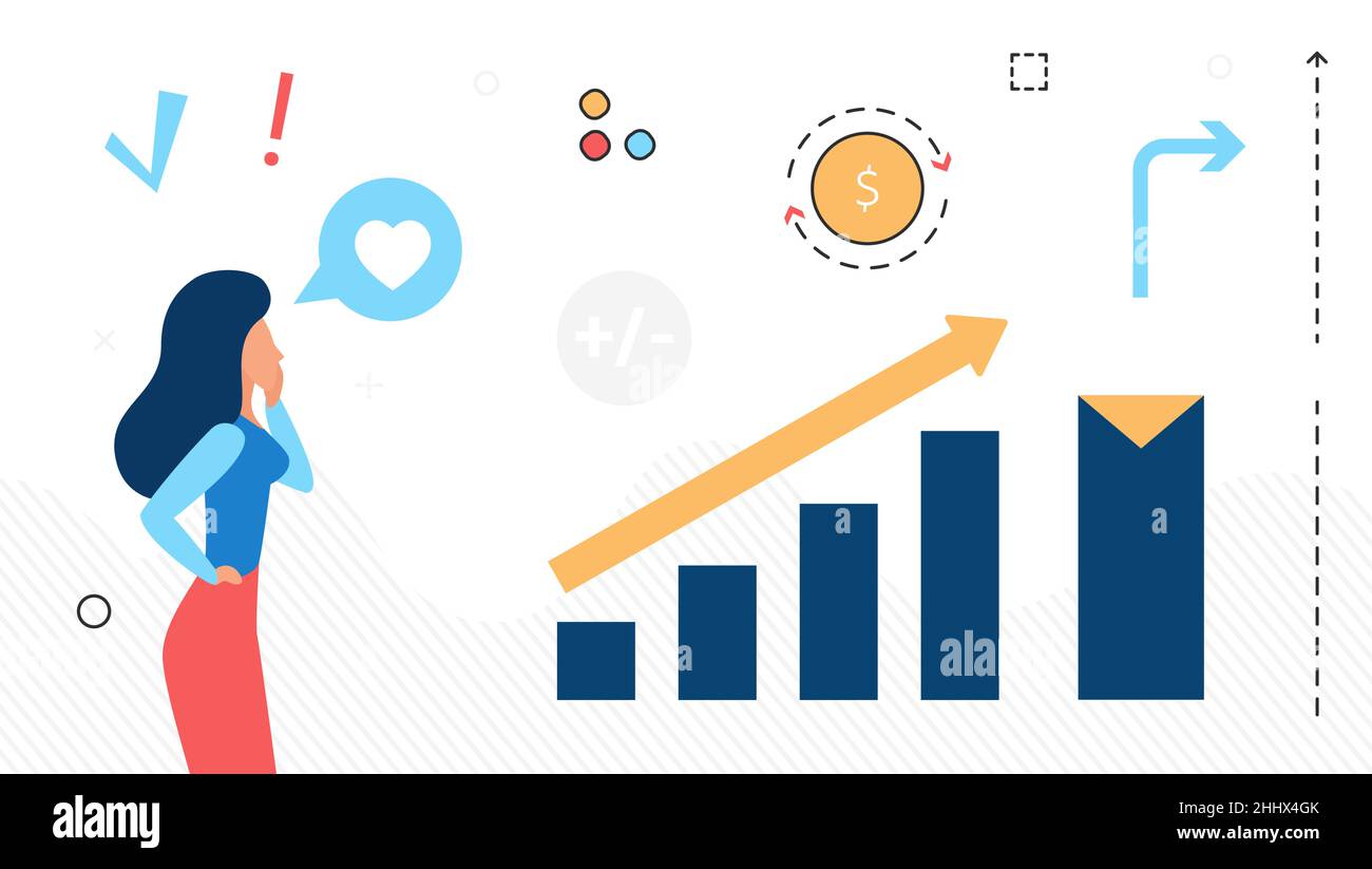 Analyse des données de la société financière et évolution du graphique économique.Visualisation annuelle des business chart Illustration de Vecteur