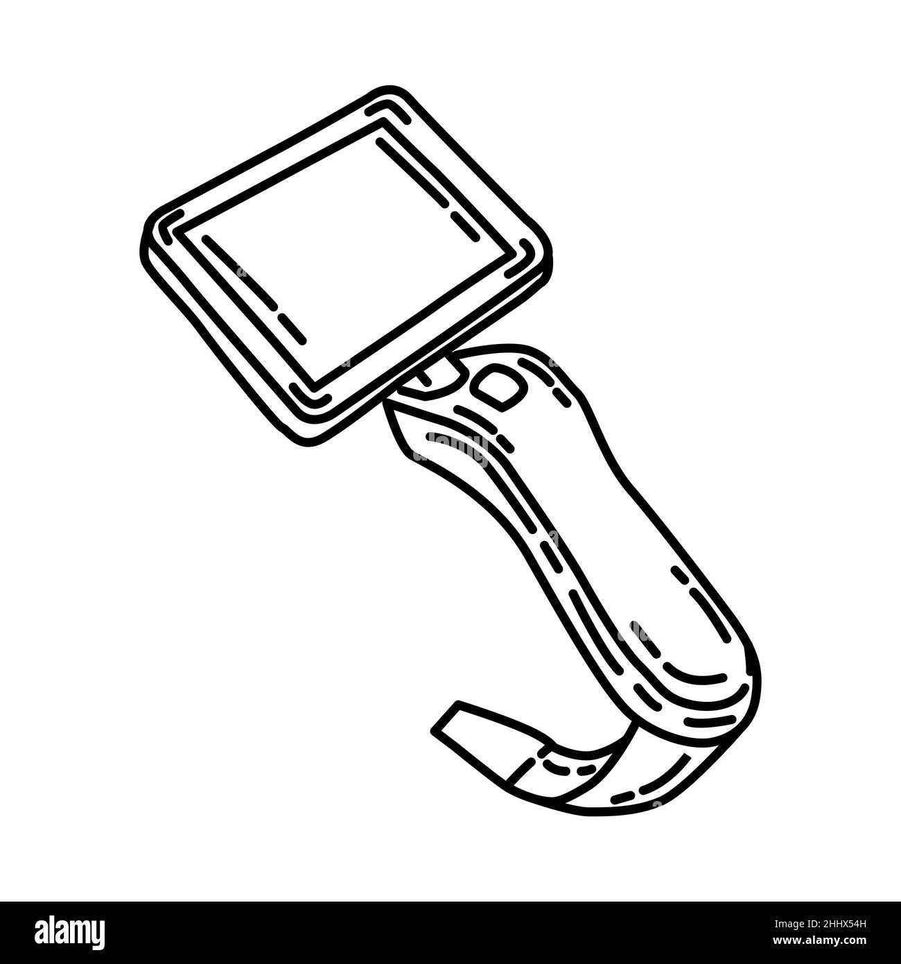 Laryngoscopie intubation trachéale partie de l'appareil électronique pour l'hôpital dessin manuel d'icônes vecteur. Illustration de Vecteur