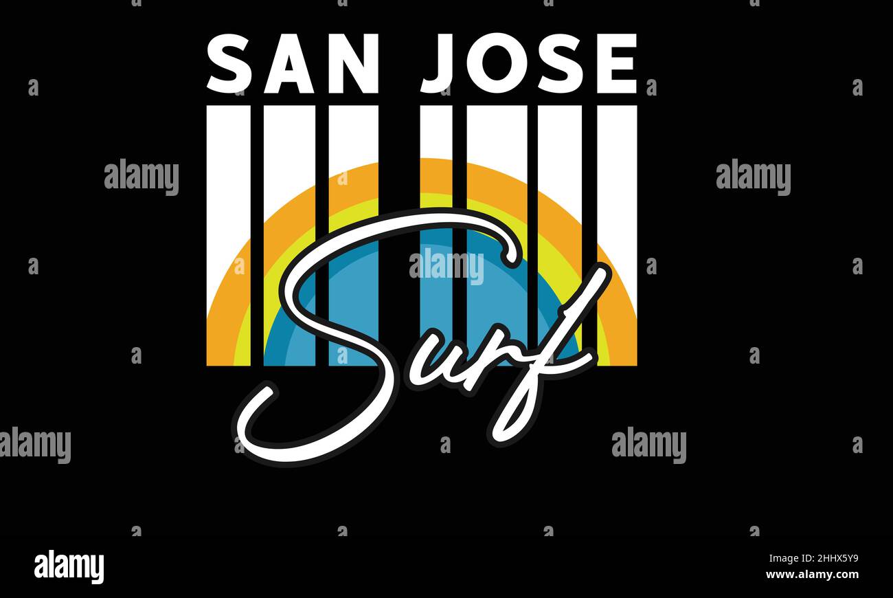 san jose san francisco athletic california urban t-shirt monogramme texte modèle vectoriel Illustration de Vecteur