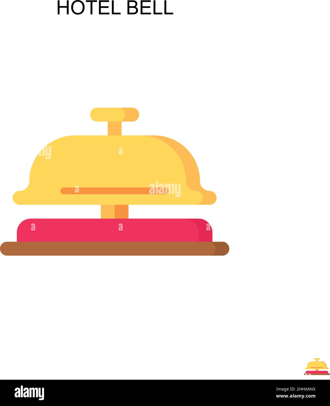 Icône de vecteur simple de cloche d'hôtel.Modèle de conception de symbole d'illustration pour élément d'interface utilisateur Web mobile. Illustration de Vecteur