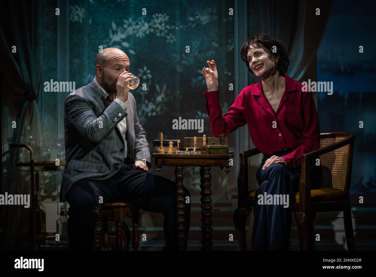 AVA : les conversations secrètes aux studios Riverside. La nouvelle pièce d’Elizabeth McGovern de Downtown Abbey. Londres, Royaume-Uni. Banque D'Images