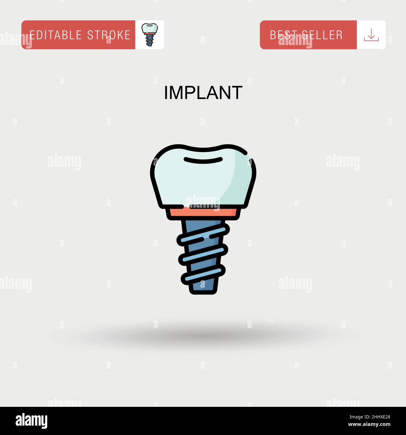 Icône de vecteur simple d'implant. Illustration de Vecteur