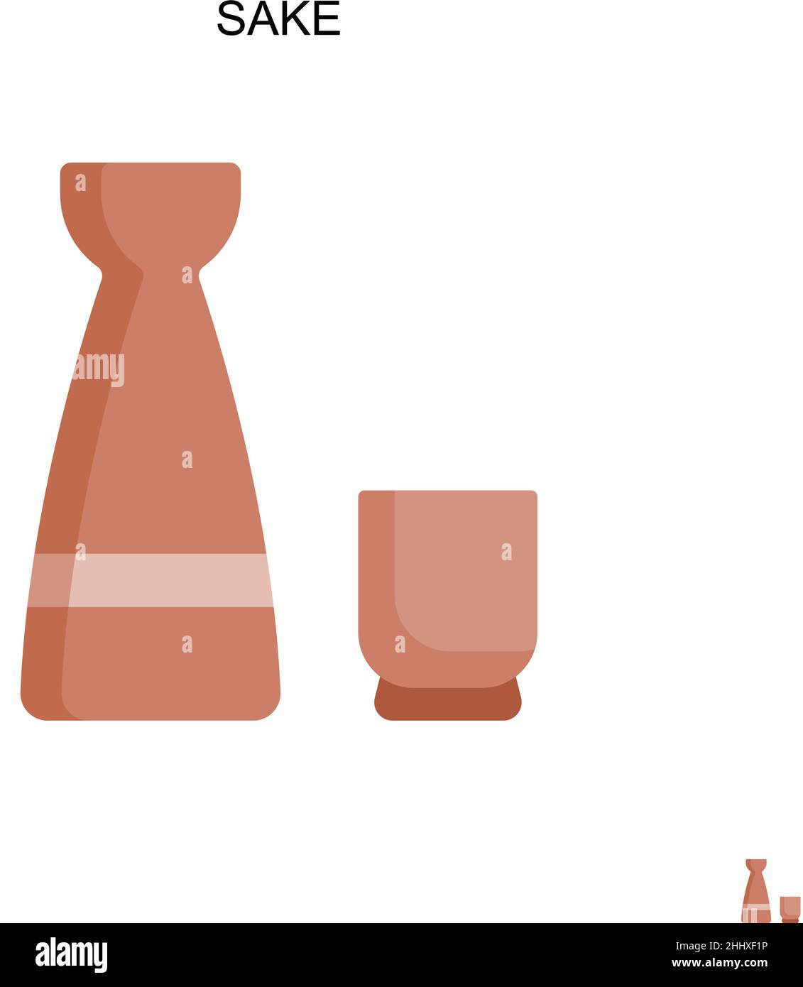 Icône de vecteur simple Sake.Modèle de conception de symbole d'illustration pour élément d'interface utilisateur Web mobile. Illustration de Vecteur