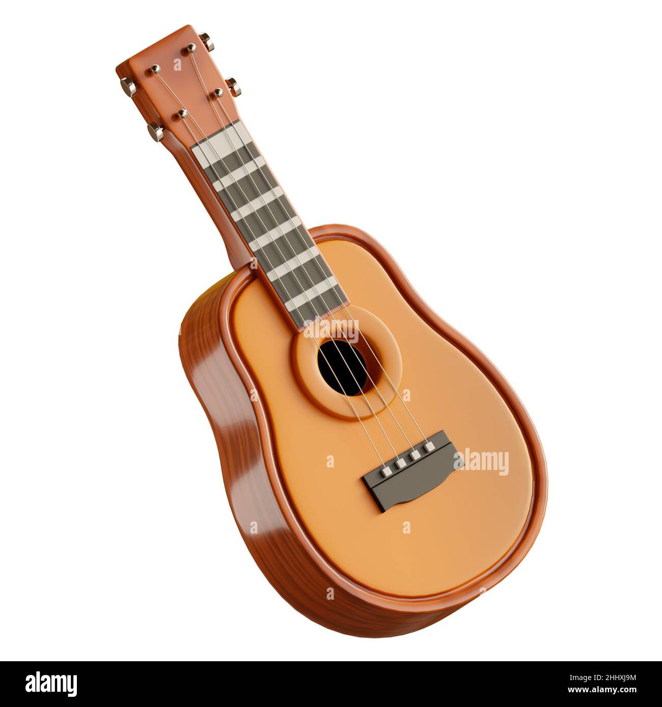Wooden acoustic guitar icon cartoon Banque d'images détourées - Alamy