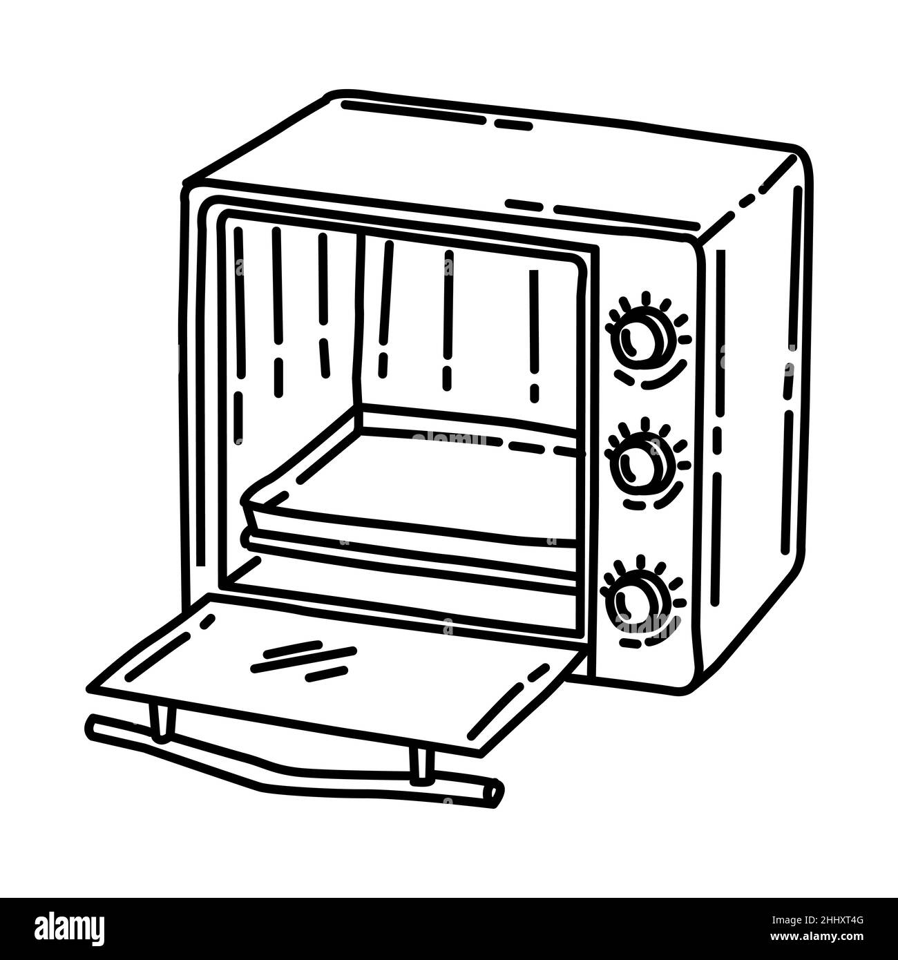 Four à micro-ondes partie de l'électronique pour la cuisine et le dispositif de lavage main icône dessinée ensemble Vector. Illustration de Vecteur