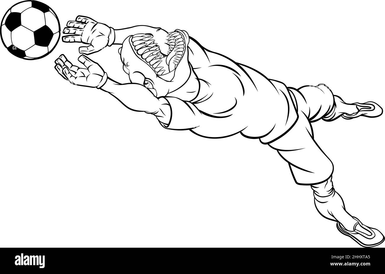 Sports Football Soccer dinosaure Mascot Illustration de Vecteur