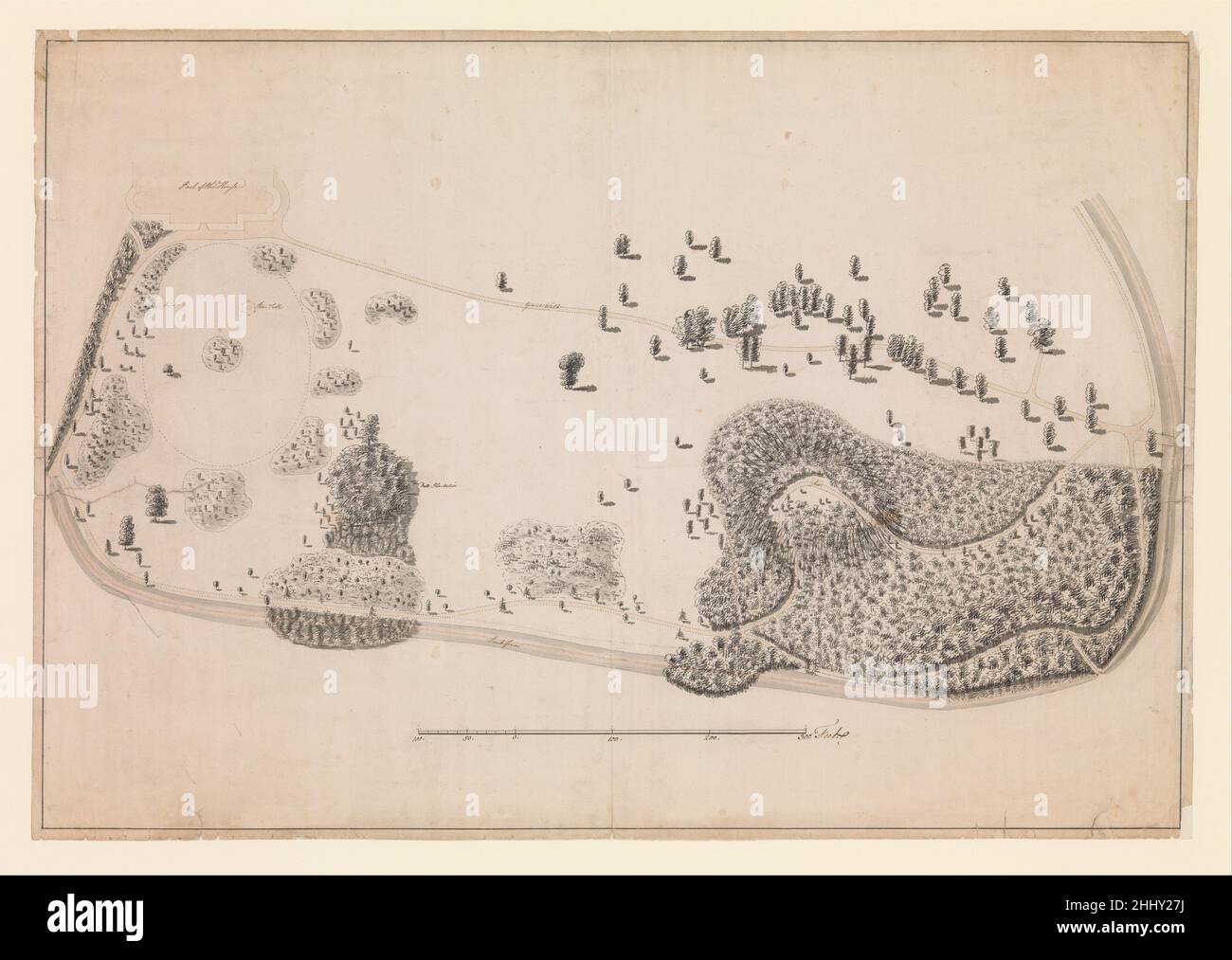 Luton Park, Bedfordshire, Plan de plantation Sud-est de la Maison après 1764 Lancelot 'Capability' Brown British.Luton Park, Bedfordshire, Plan de plantation Sud-est de la Maison 360550 Banque D'Images