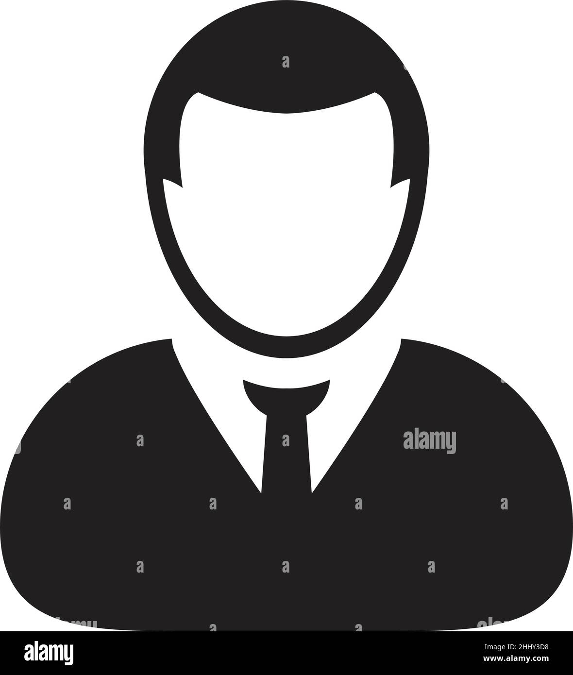 Manager icône vecteur homme utilisateur profil personne avatar symbole pour les entreprises dans une illustration de couleur plate de pictogramme de glyphe Illustration de Vecteur