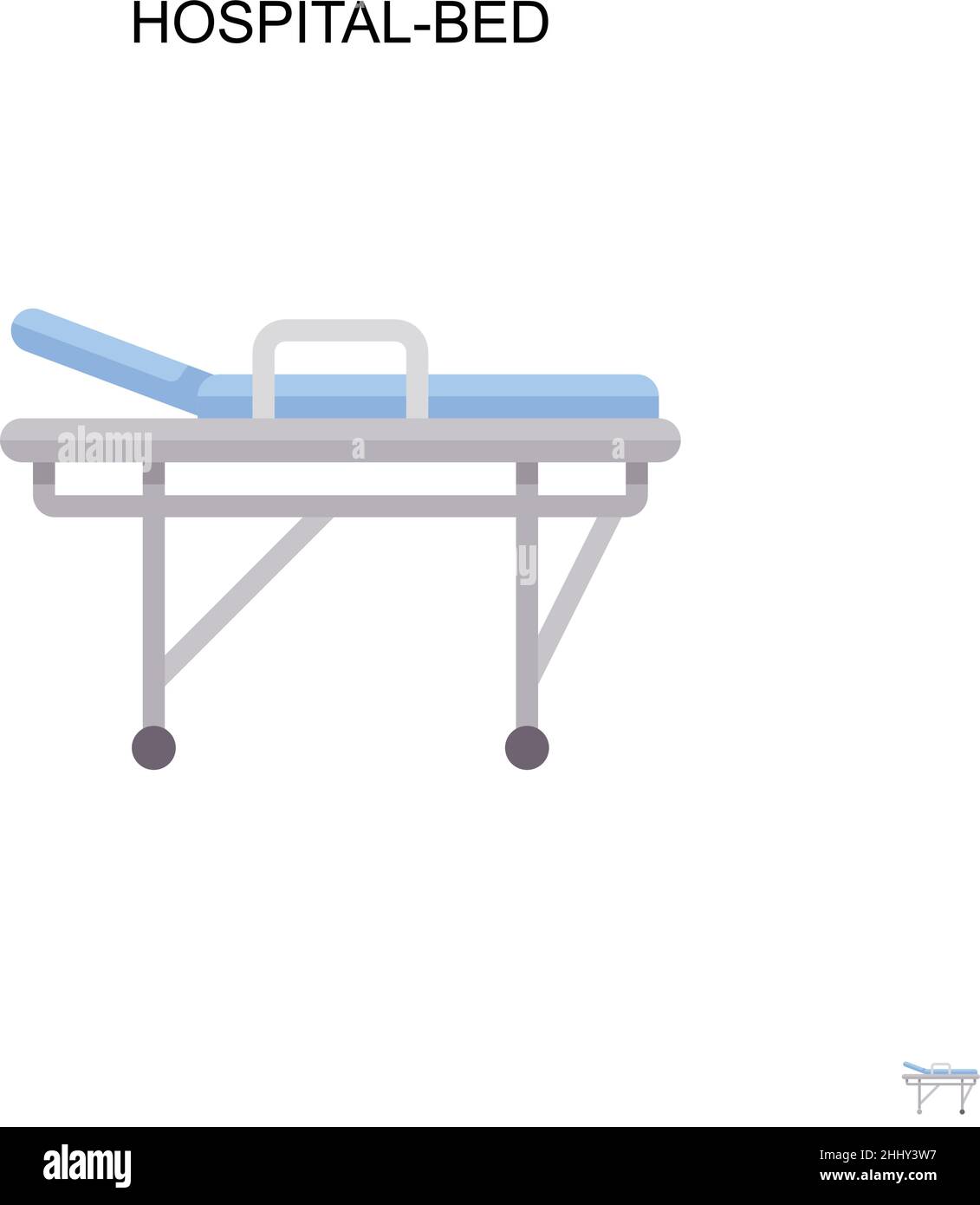 Icône de vecteur simple de lit d'hôpital.Modèle de conception de symbole d'illustration pour élément d'interface utilisateur Web mobile. Illustration de Vecteur