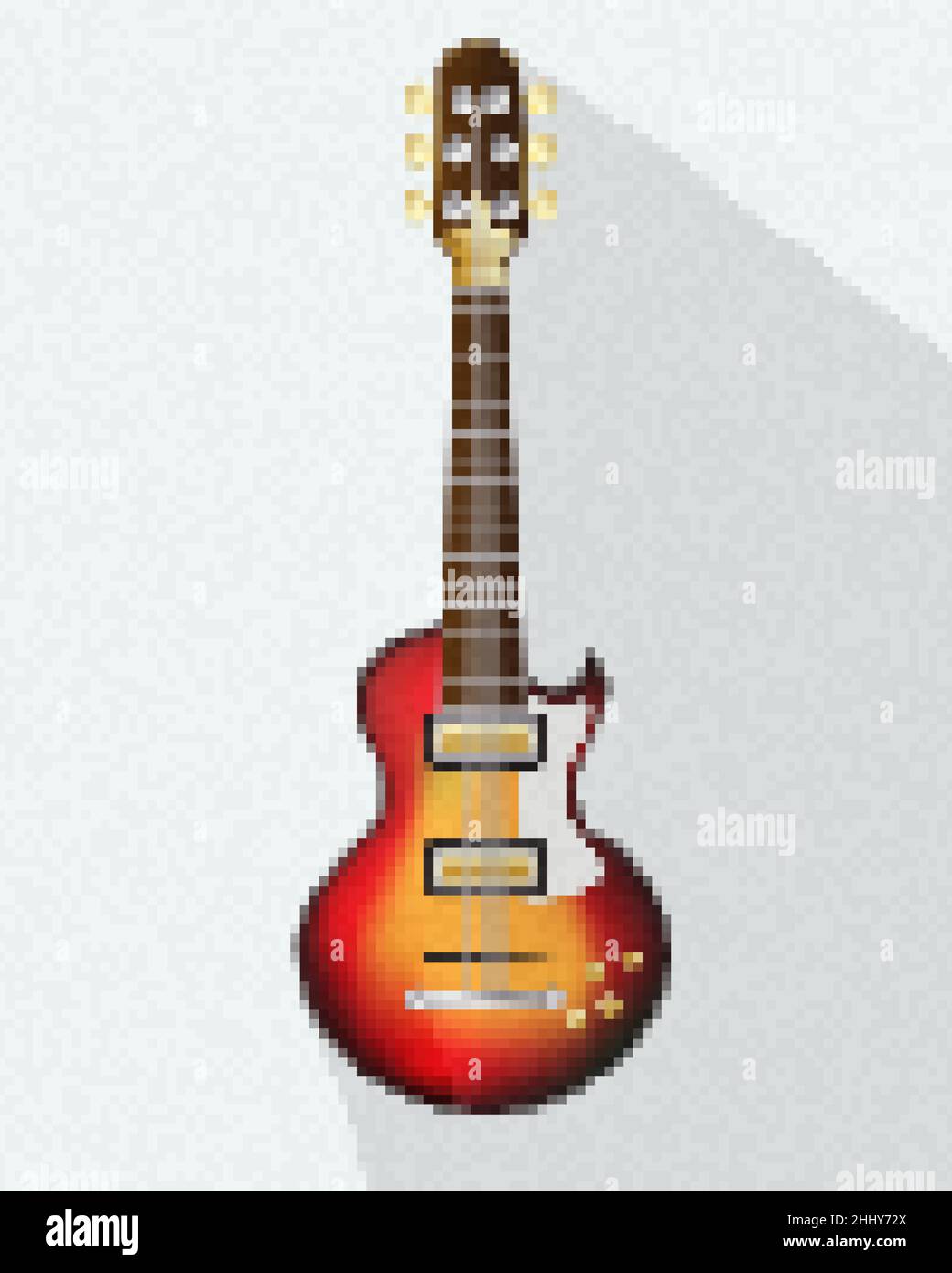 Pixel art guitare électrique, illustration vectorielle Image Vectorielle  Stock - Alamy