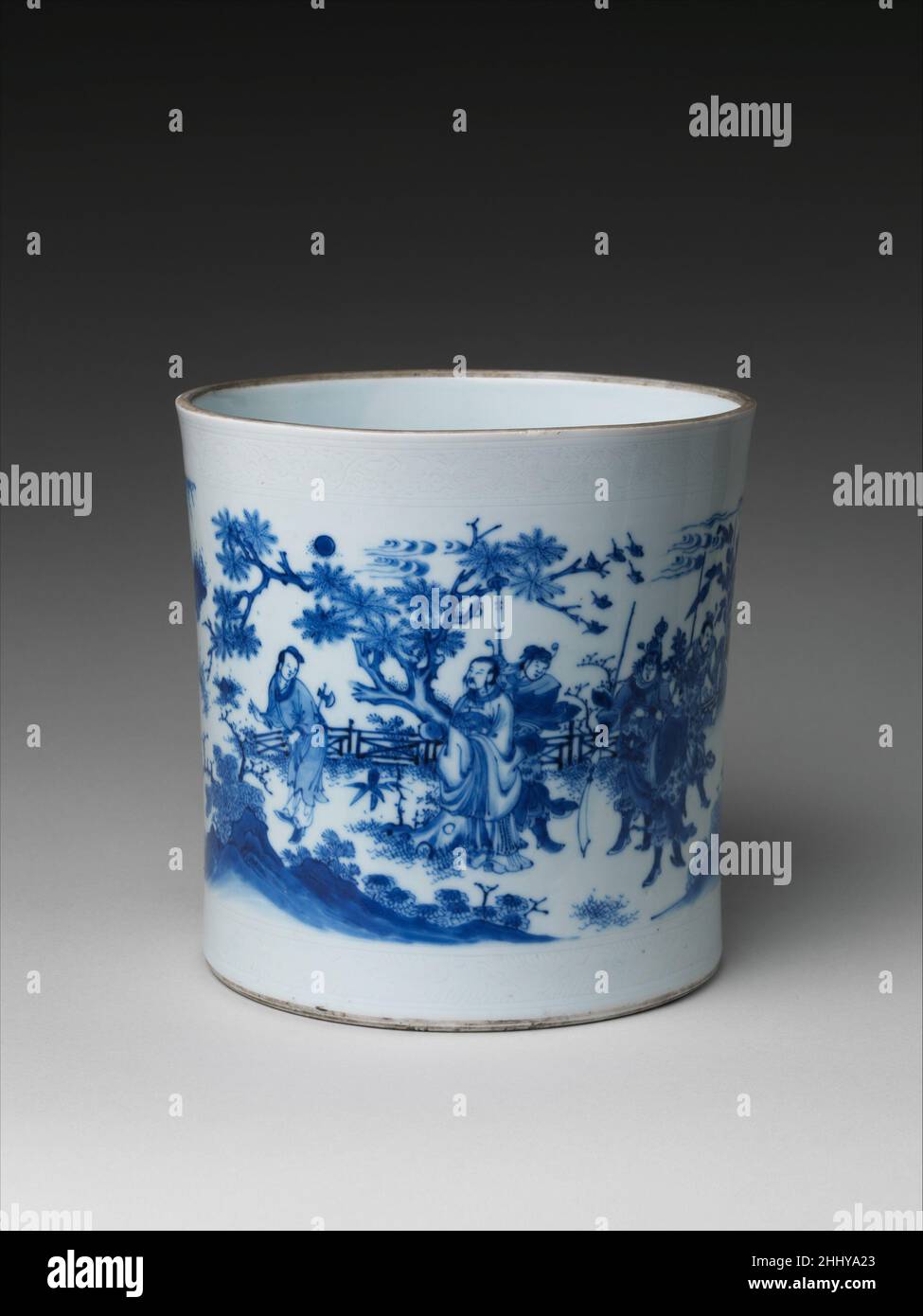Brush Pot avec le roi Wen et le Scholar Jiang Taigong mi-17th siècle Chine l'alphabétisation généralisée qui a marqué la fin du XVIe siècle et la floraison simultanée de livres imprimés en blocs de bois ont eu un impact significatif sur la porcelaine chinoise produite entre la fin du XVIe et le milieu du XVIIe siècle,contribuer à répandre des contes historiques tels que celui de la visite d'un ancien roi à un célèbre érudit.Écoutez des experts illuminer l'histoire de cette œuvre Écoutez ou faites une pause #7437.Porte-brosse soutenu par Bloomberg philanthropies nous sommes désolés, la transcription de cette piste audio n'est pas ava Banque D'Images
