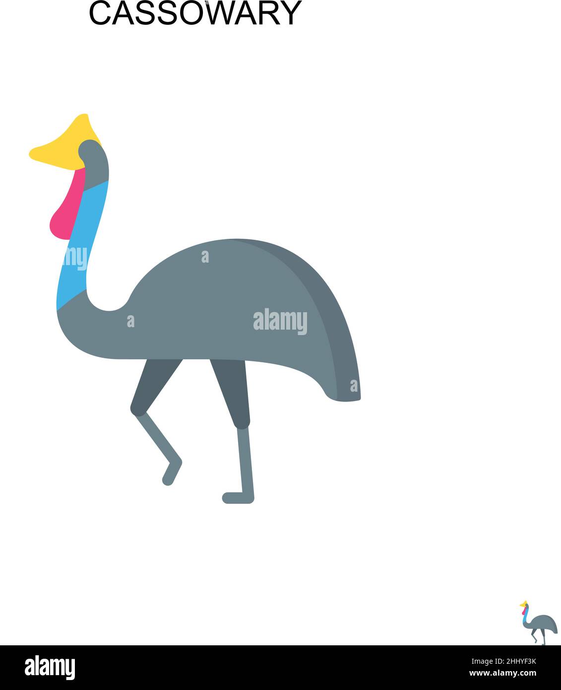 Icône de vecteur simple Cassowary.Modèle de conception de symbole d'illustration pour élément d'interface utilisateur Web mobile. Illustration de Vecteur