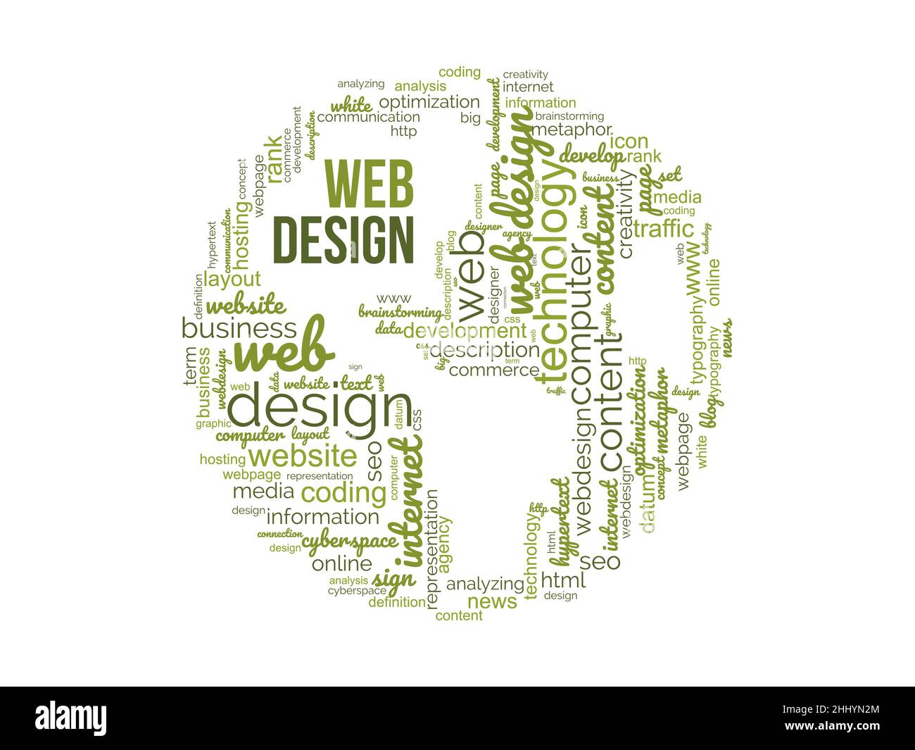Modèle de nuage de mots de conception Web.Arrière-plan du vecteur de concept créatif. Illustration de Vecteur